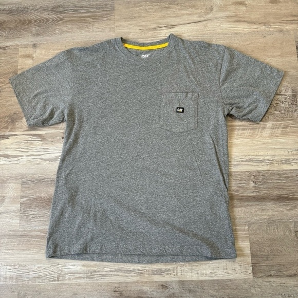 CAT Heavy Equipment Supply Co. grey and white t-shirt men’s L measures 21x28 - Picture 2 of 6